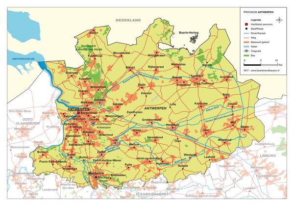 Schoolkaart provincie Antwerpen 1817