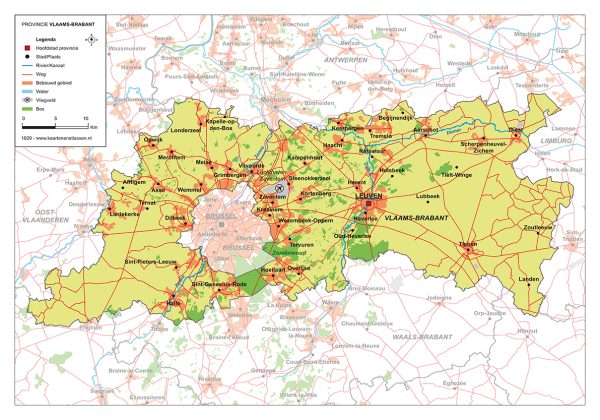 Schoolkaart provincie Vlaams-Brabant 1820